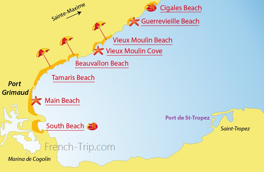 Port Grimaud map beaches