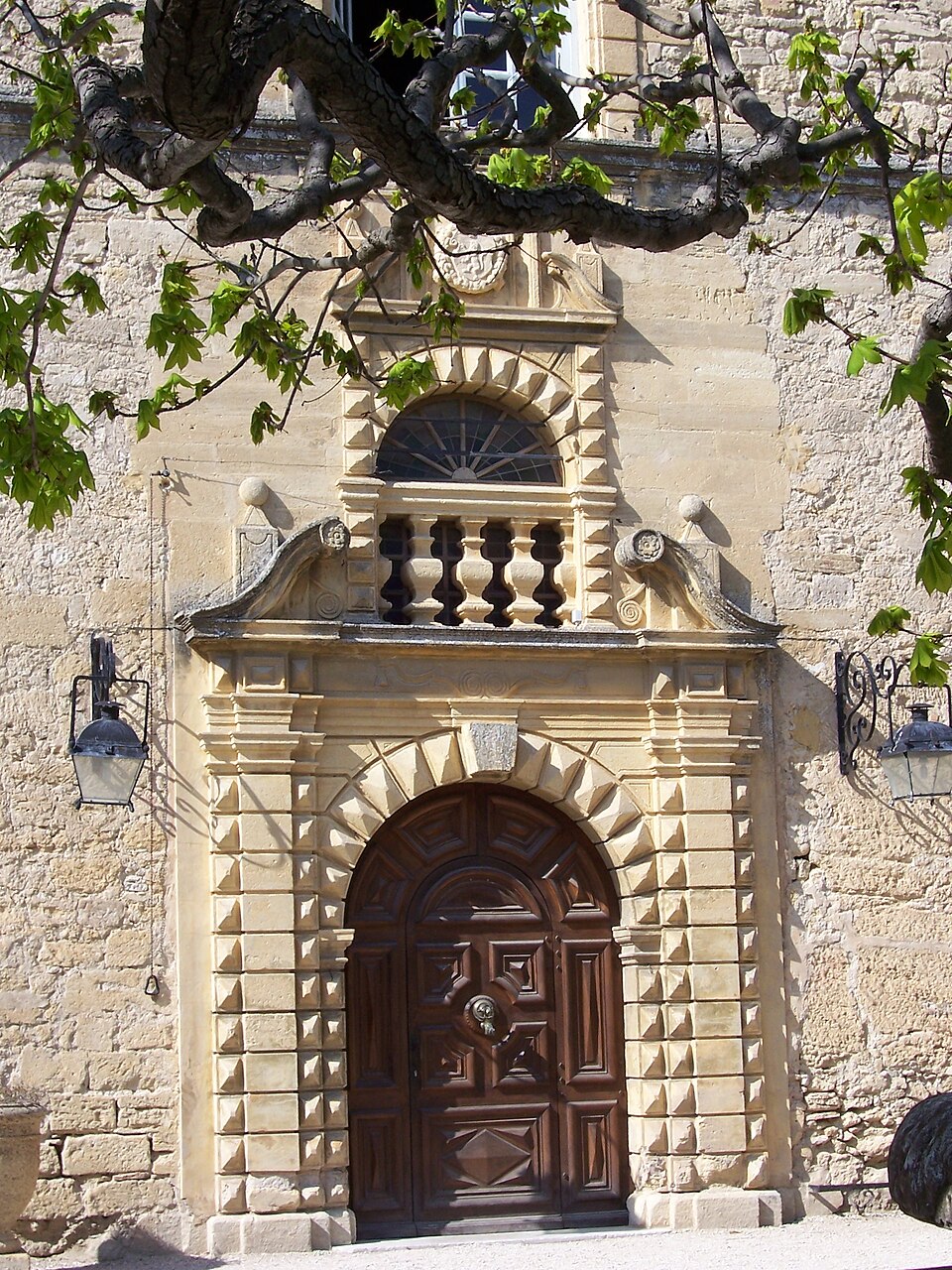 A carved Baroque doorway in the village of Ansouis