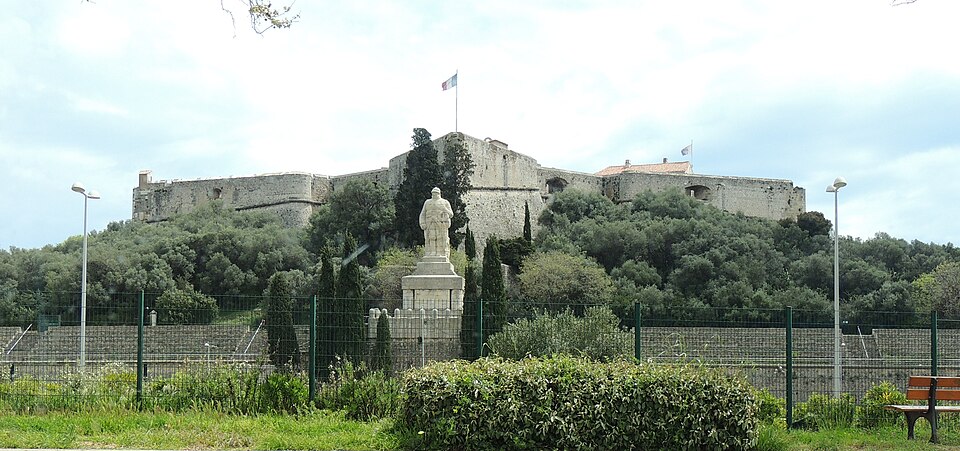 The star-shaped Fort Carré above Antibes