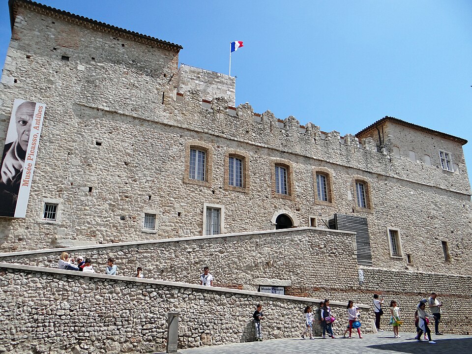 The Château Grimaldi, now the Picasso museum, above the sea at Antibes