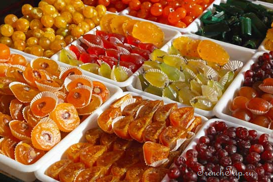 Trays of candied fruit from Apt
