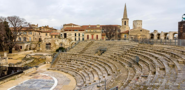 The Roman theatre of Arles with its two surviving columns