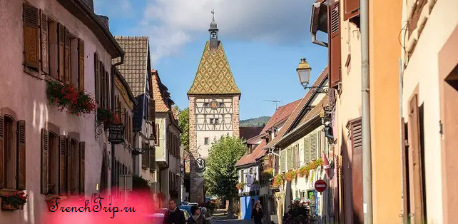 A street of timber-framed houses in Bergheim