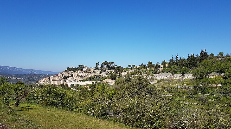 Bonnieux stacked on its hillside in the Luberon