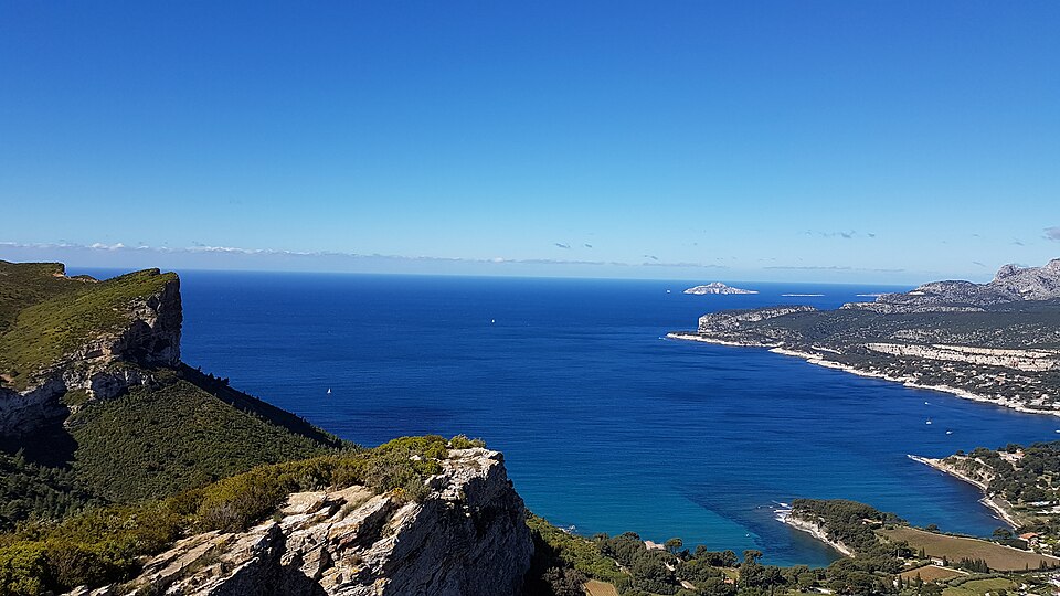 The view from Cap Canaille over the bay of Cassis