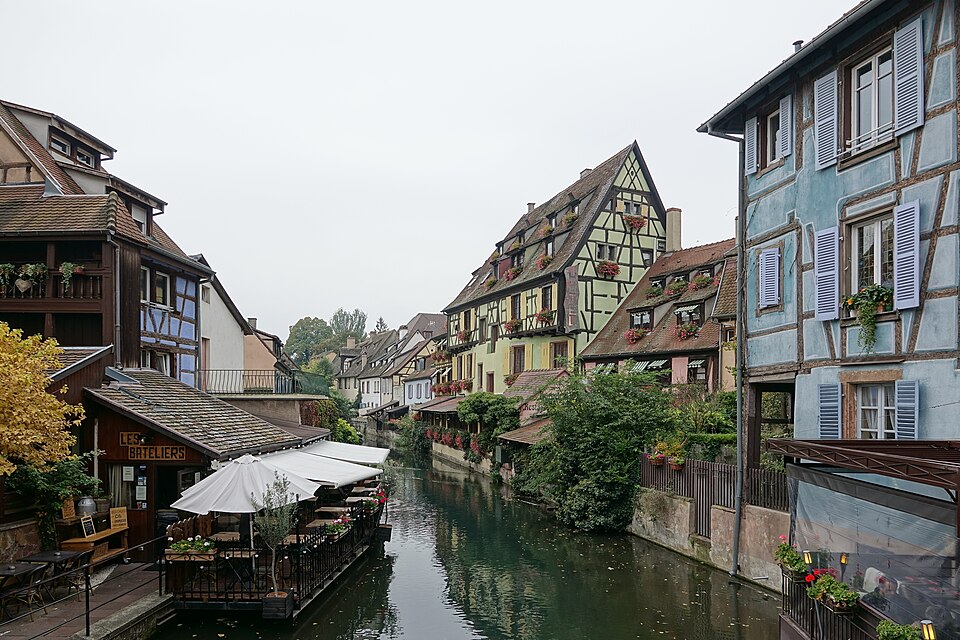 Timber-framed houses along the canal in Colmar