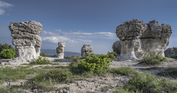 The eroded rock formations of Les Mourres near Forcalquier