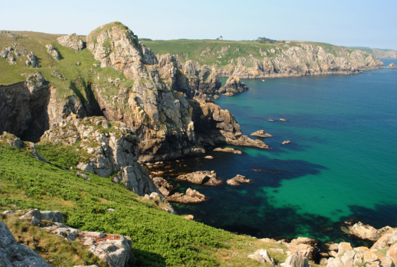 Cliffs and clear water at Cap Sizun in Brittany