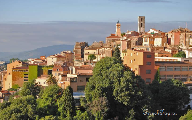 The old town of Grasse in Provence, seen from across the valley