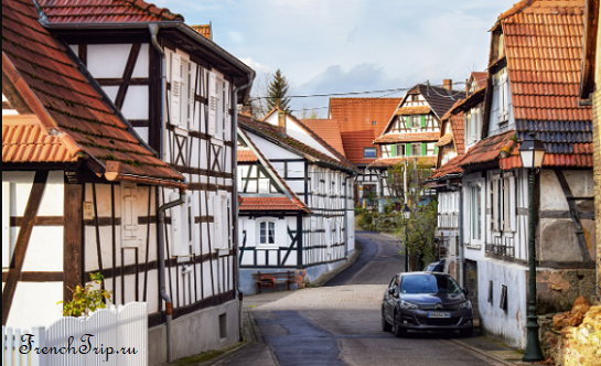 White timber-framed houses in Hunspach