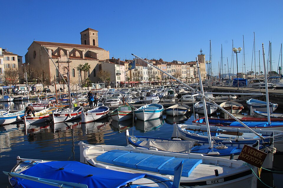 The waterfront of La Ciotat with the church behind