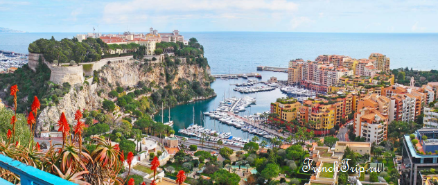 The Rock of Monaco with the prince's palace above the harbour