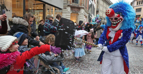 A costumed figure at the Mulhouse carnival