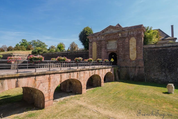 The bastion walls and moat of Neuf-Brisach