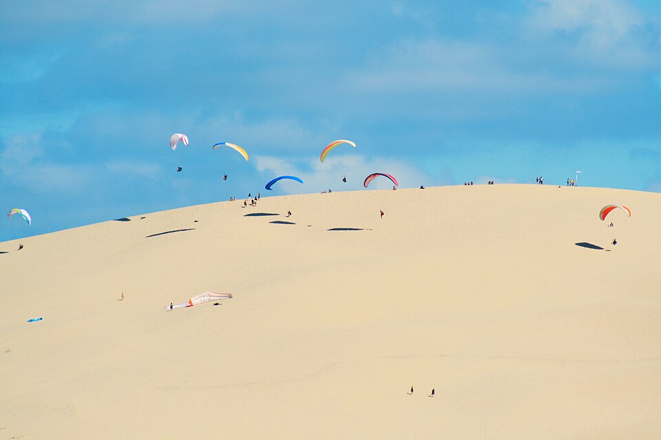 Paragliders above the Dune du Pilat