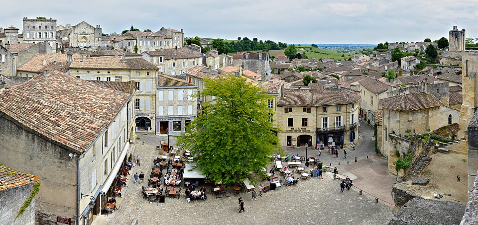 The village of Saint-Emilion among its vineyards