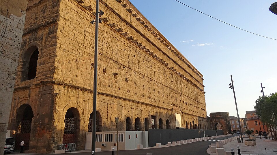 The Roman stage wall of the theatre at Orange