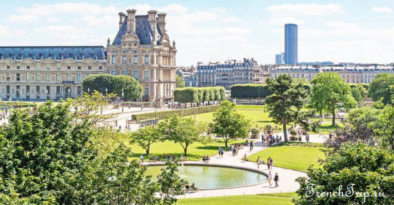 The Tuileries garden with the Louvre behind it, Paris