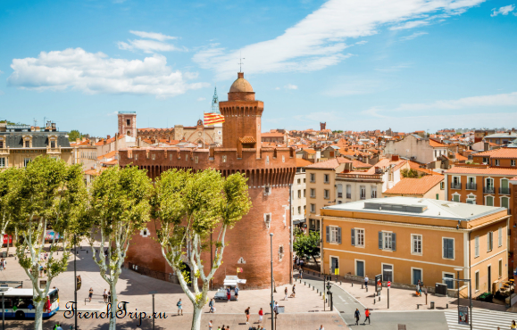 The Castillet and the rooftops of Perpignan