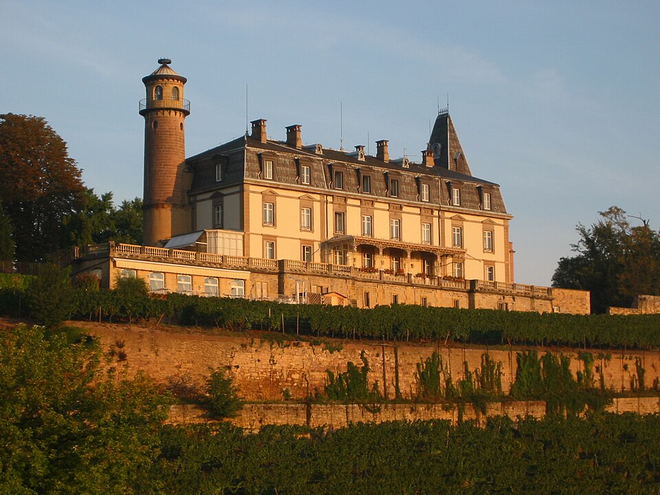 Château d'Isenbourg above the vineyards at Rouffach
