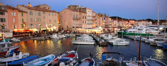 The old port of Saint-Tropez in the evening