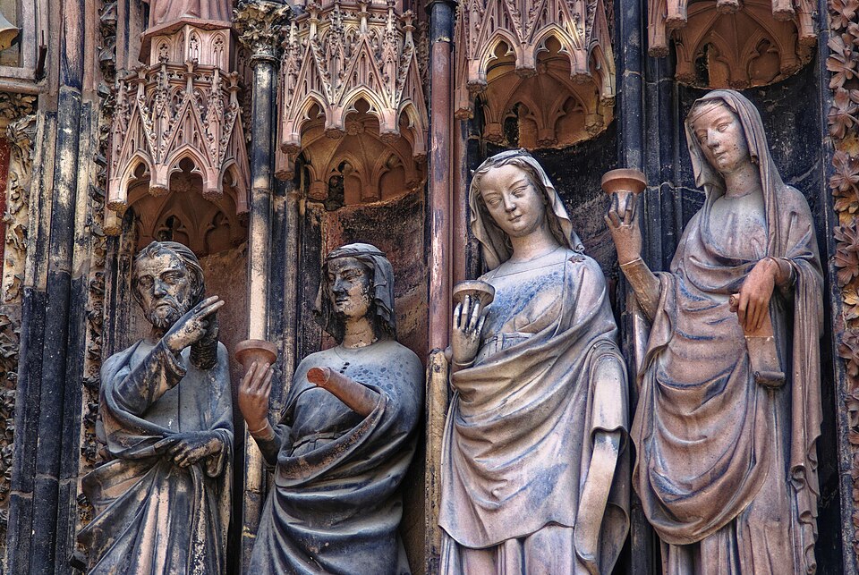 Sculptures on the west portal of Strasbourg cathedral