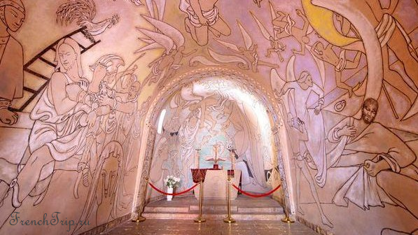 Interior of the Chapelle Saint-Pierre decorated by Jean Cocteau