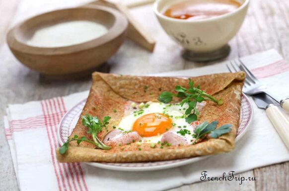 Buckwheat galette and a sweet crepe, the staple of a Breton creperie