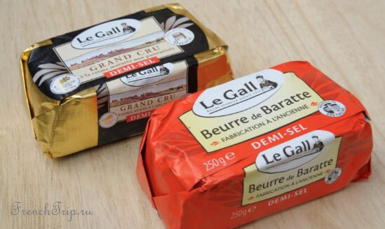 Churned Breton butter with salt crystals, beurre de baratte