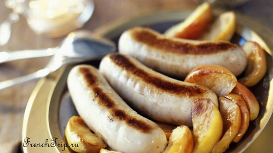 Boudin blanc de Rethel, white sausage of pork, milk and eggs