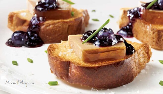 Foie gras served as a starter with toast
