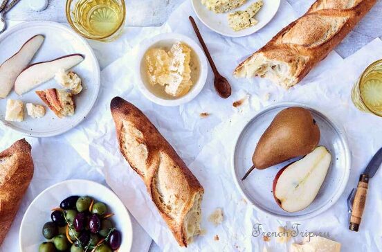 A fresh baguette, the staple of French bakeries