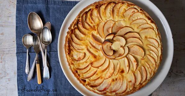 Tarte normande, apple tart with cream and a dash of calvados
